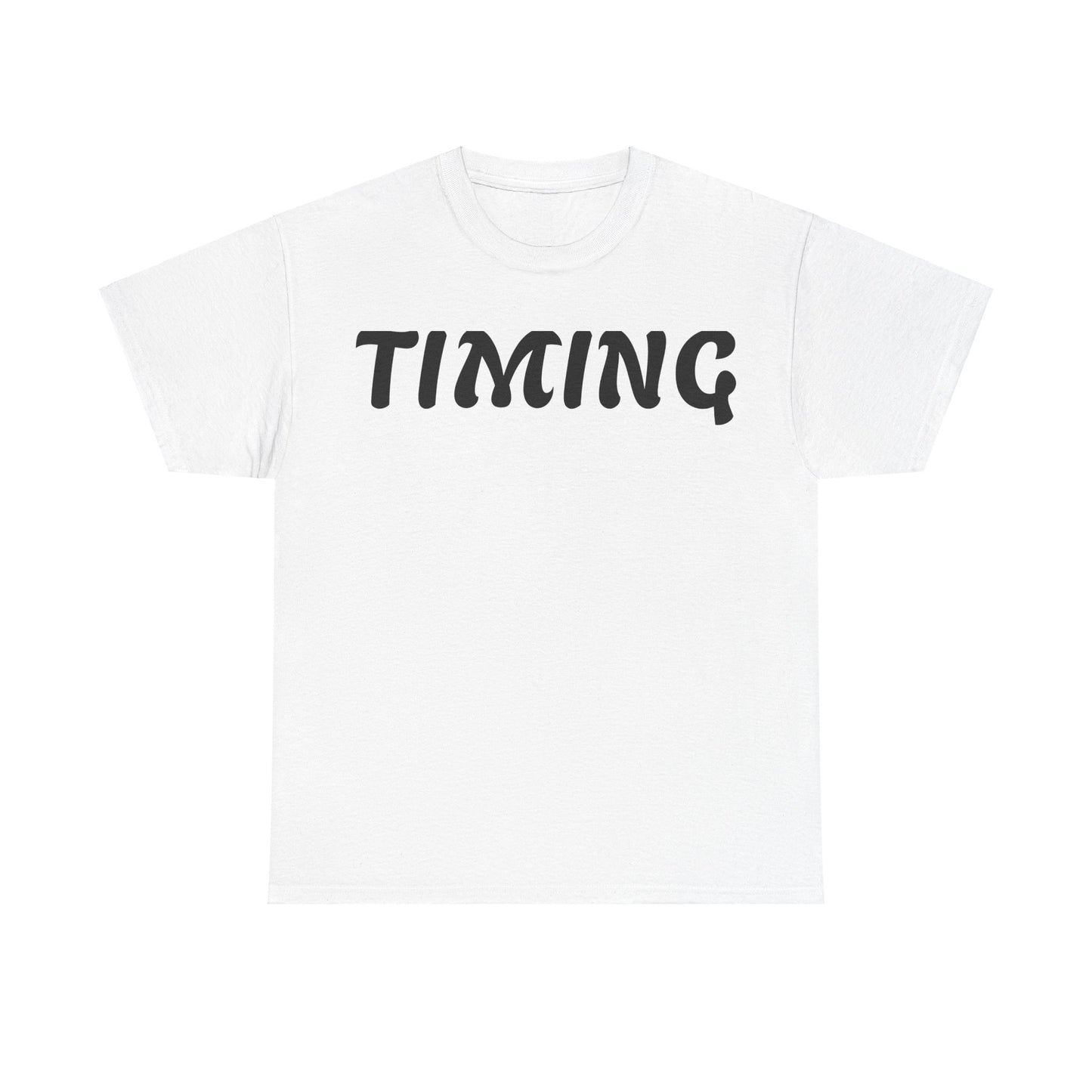 Unisex Heavy Cotton Tee - 'TIMING' Motivational T-Shirt for Everyday Inspiration