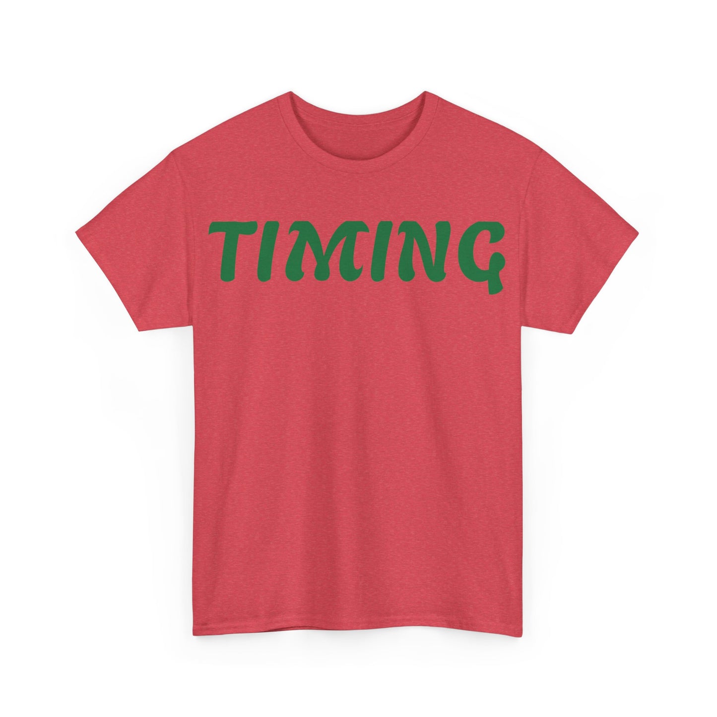 Unisex Heavy Cotton Tee - 'TIMING' Motivational T-Shirt for Everyday Inspiration